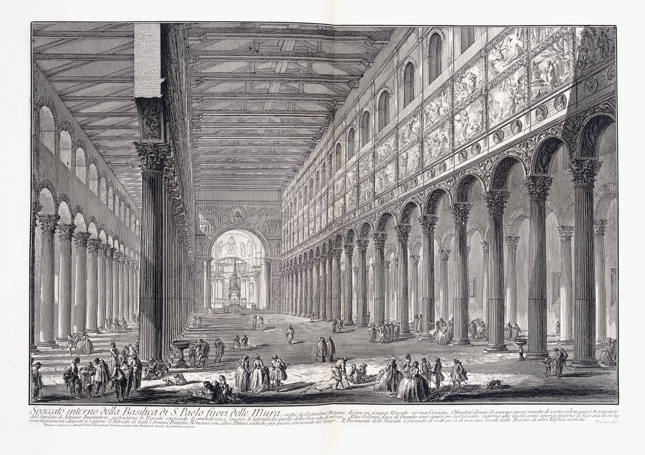 Innenraum der Basilika St. Paul vor den Mauern von Giovanni Battista Piranesi