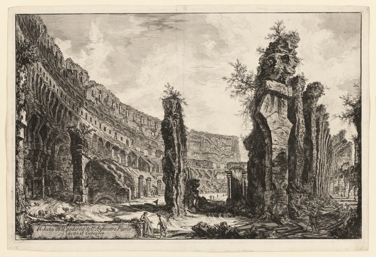 Innenansicht des Kolosseums, aus Ansichten von Rom von Giovanni Battista Piranesi