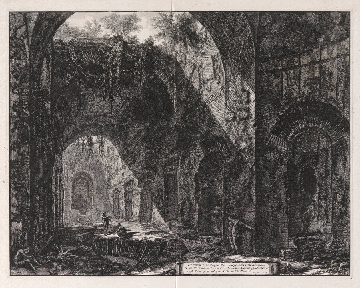 Innenansicht des Tempels, der als Canopus-Tempel in der Villa Adriana bezeichnet wird von Giovanni Battista Piranesi