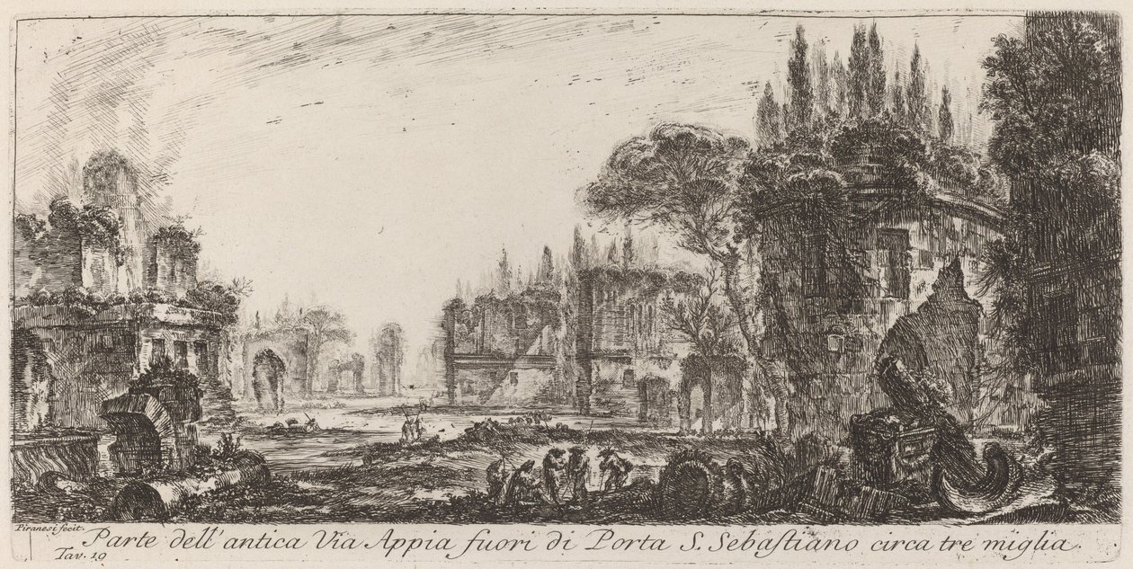 Teil der antiken Via Appia außerhalb des Porta S. Sebastiano von Giovanni Battista Piranesi