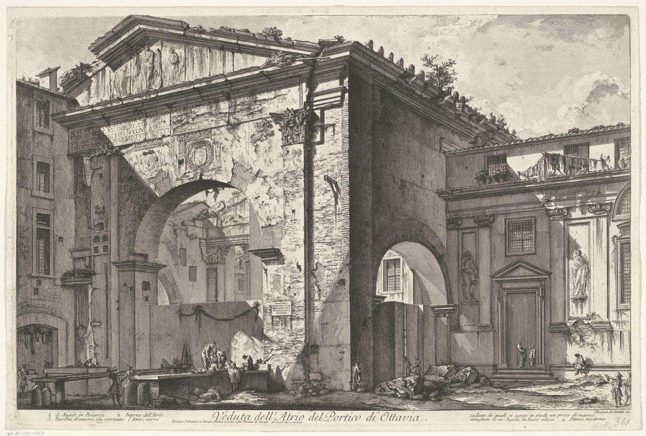 Portikus von Octavia in Rom, Veduta dell