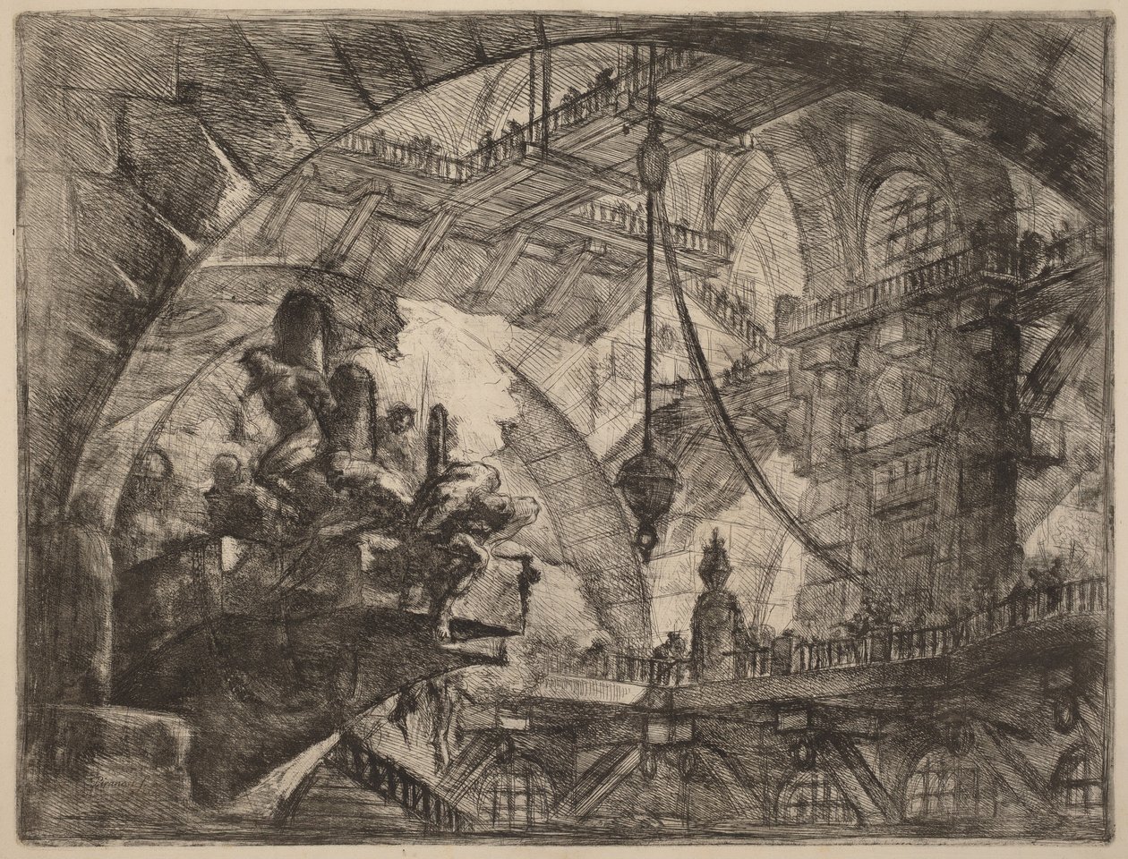 Gefangene auf einer herausragenden Plattform von Giovanni Battista Piranesi