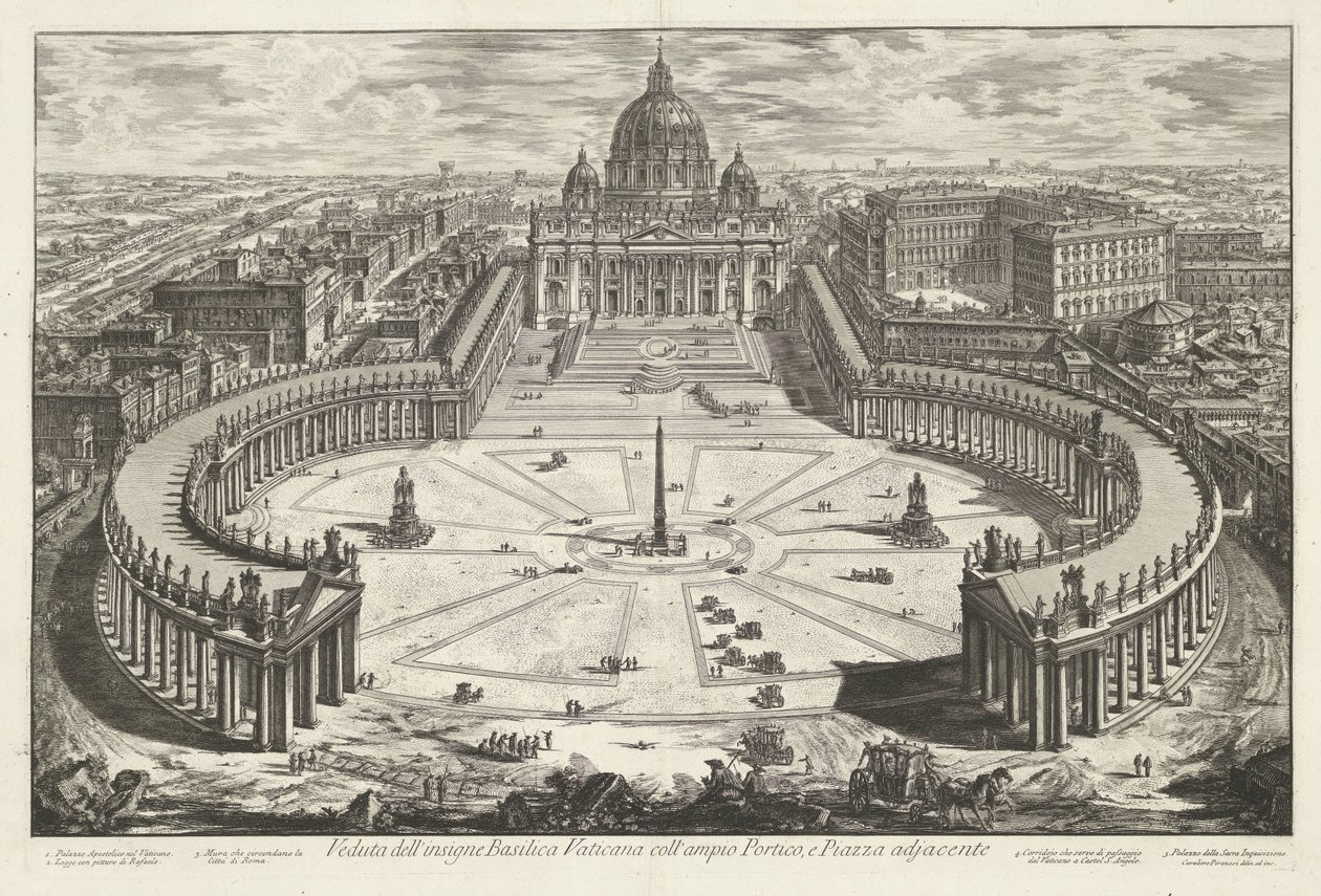 Petersplatz mit dem Petersdom in der Vatikanstadt von Giovanni Battista Piranesi