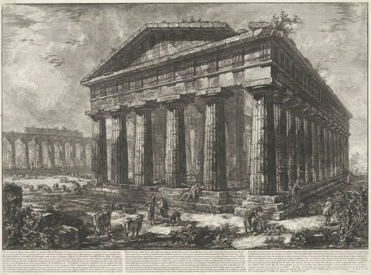 Tempel des Neptun in Paestum von Giovanni Battista Piranesi