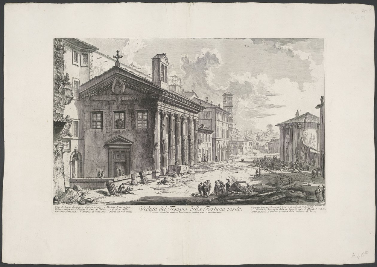 Tempel des Portunus in Rom von Giovanni Battista Piranesi