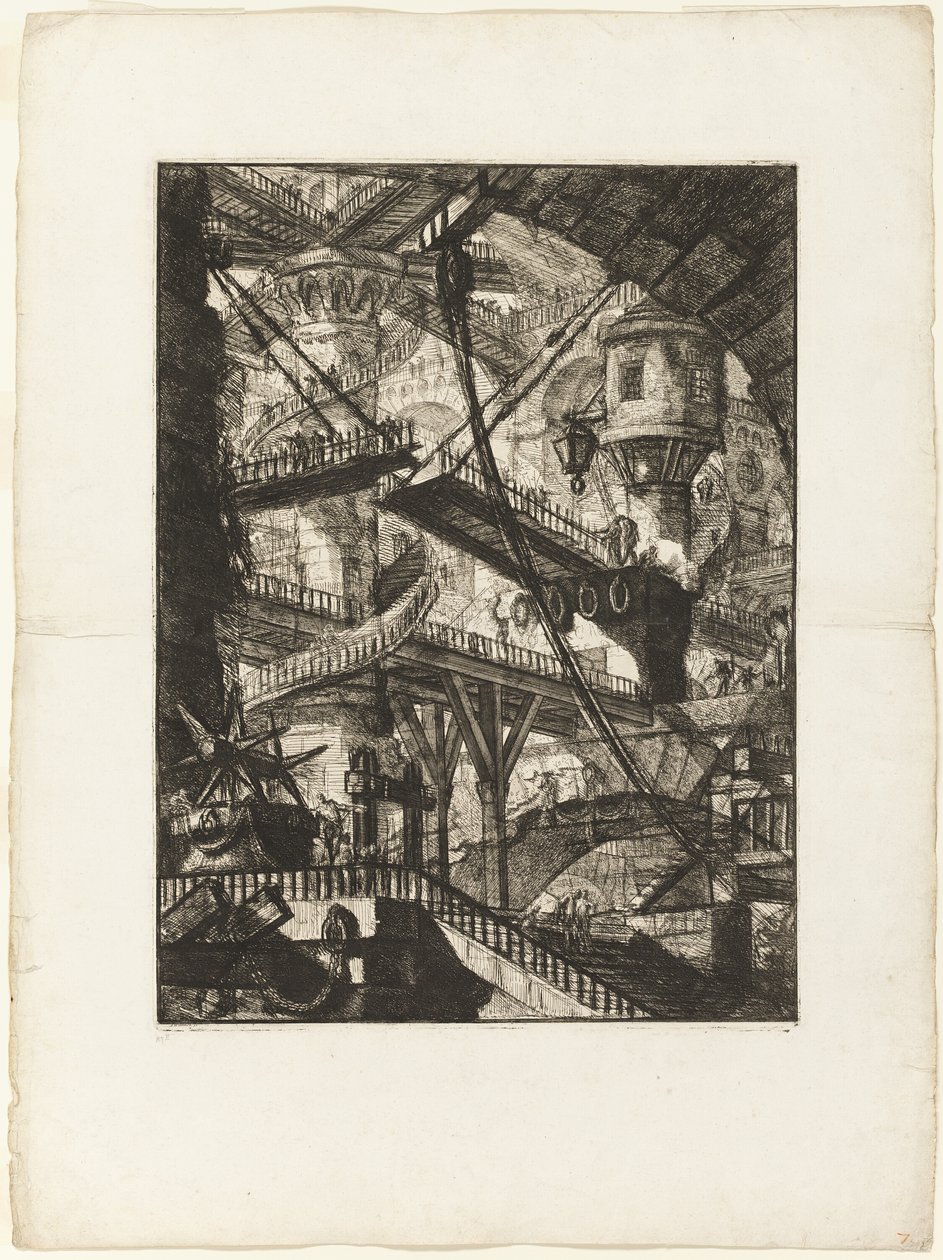 Die Zugbrücke, Platte 7 aus den imaginären Gefängnissen von Giovanni Battista Piranesi