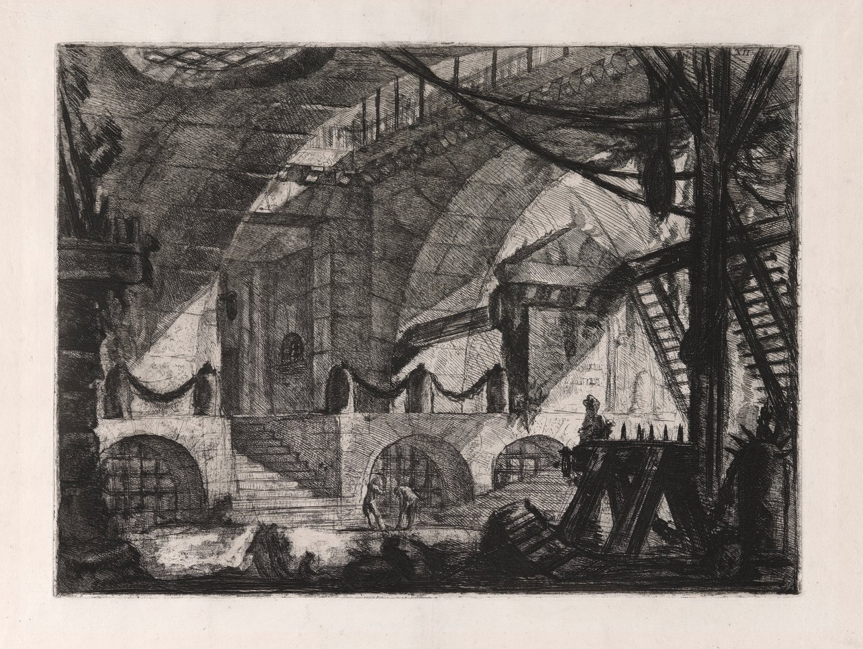 Die Sägepferd, Platte 12 aus Carceri d von Giovanni Battista Piranesi