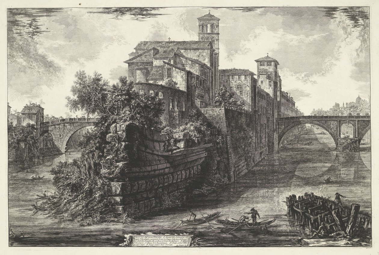 Tiberinsel in Rom von Giovanni Battista Piranesi