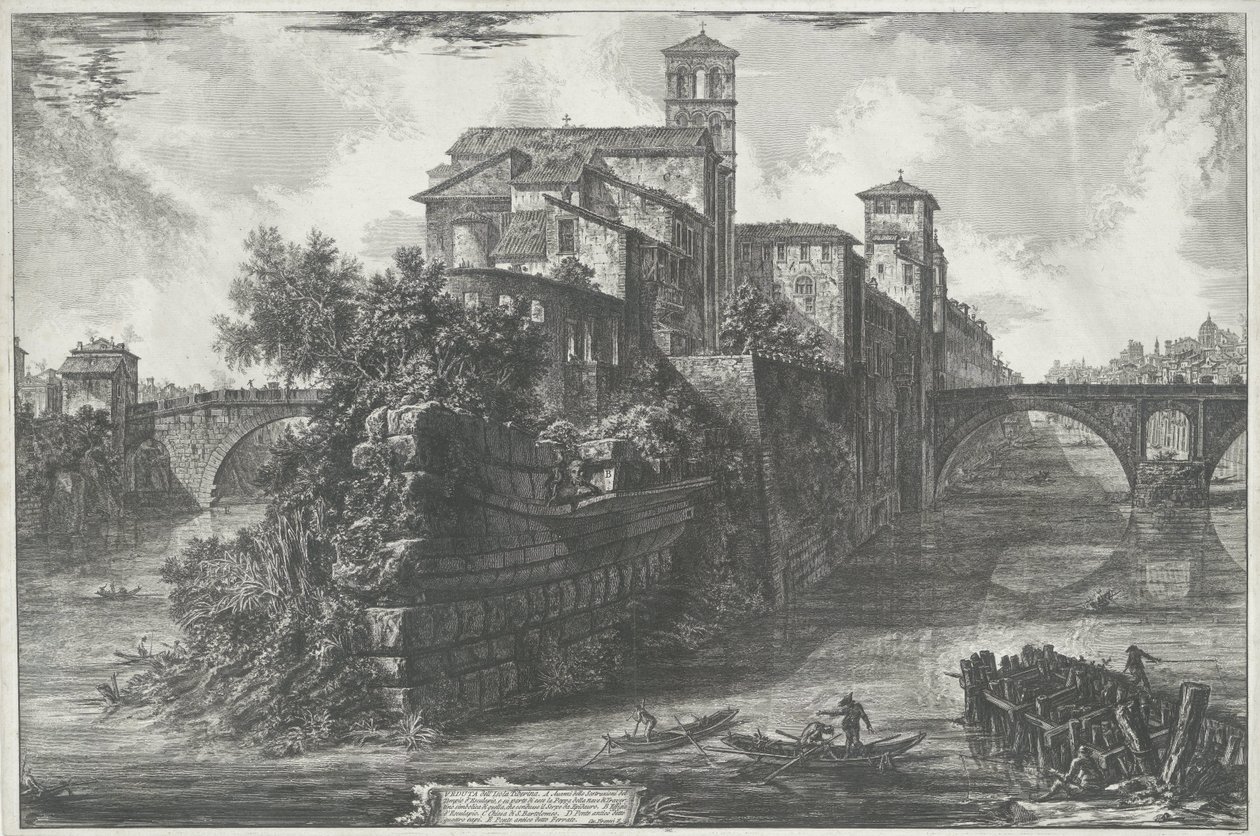 Tiberinsel in Rom von Giovanni Battista Piranesi