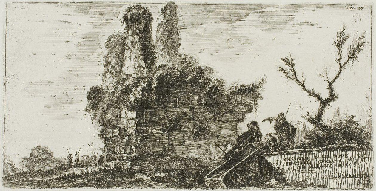 Grab der drei Curiatii-Brüder in Albano, Platte 27 aus Einige Ansichten von Triumphbögen und anderen Denkmälern von Giovanni Battista Piranesi