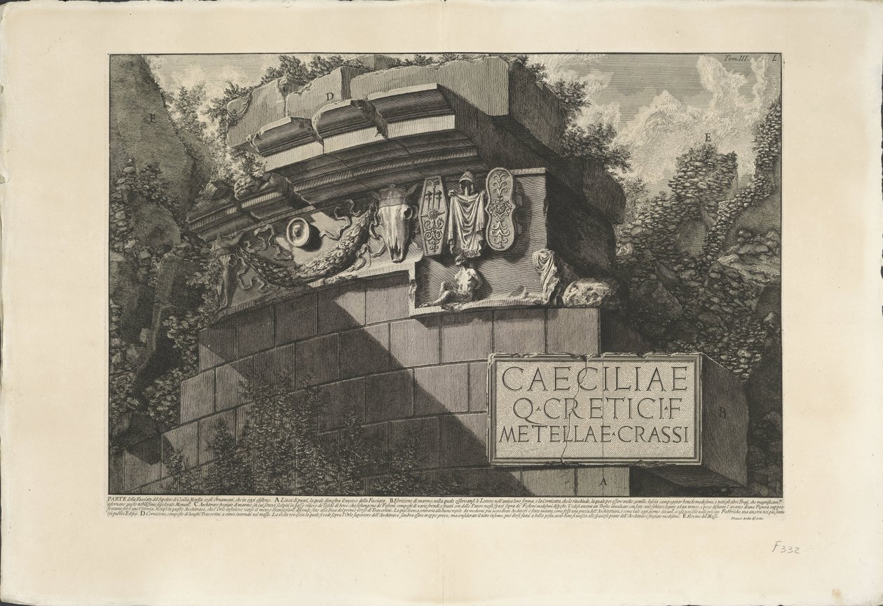 Grabmal der Caecilia Metella in Rom von Giovanni Battista Piranesi