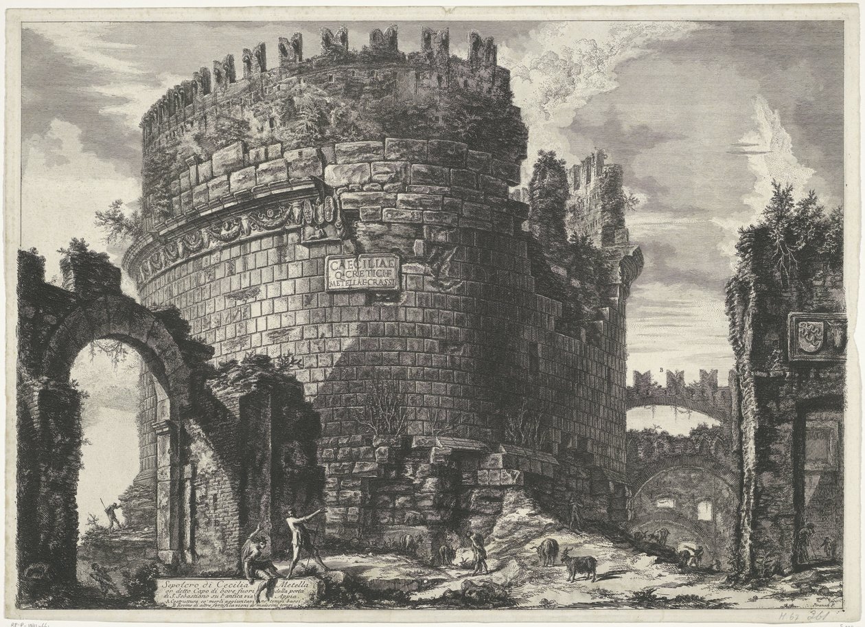 Grab von Caecilia Metella in Rom von Giovanni Battista Piranesi