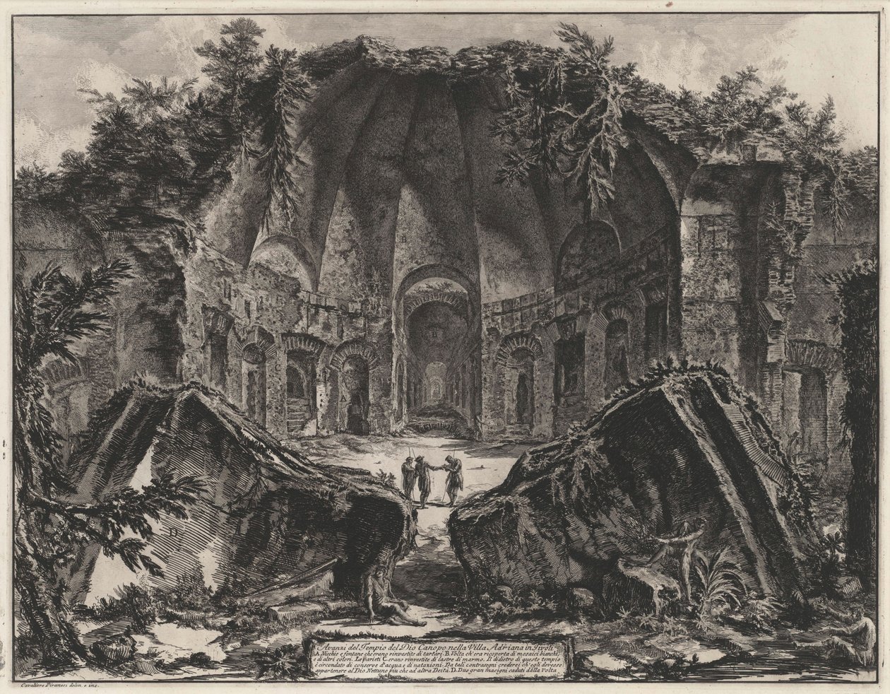 Überreste des Canopus in der Villa Hadrians in Tivoli (aus: Vedute di Roma) von Giovanni Battista Piranesi