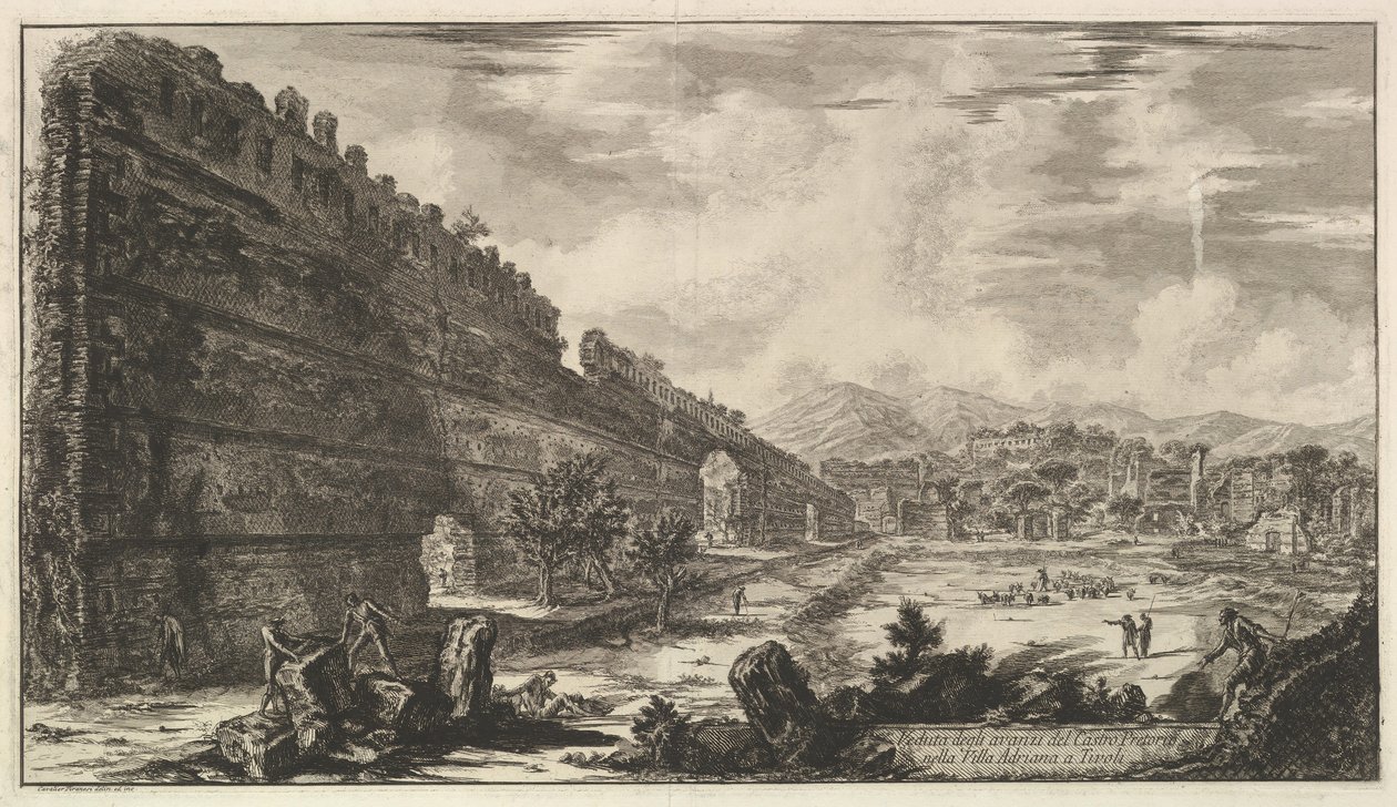 Ansicht der Überreste des Castro Pretorio in der Villa Adriana in Tivoli von Giovanni Battista Piranesi