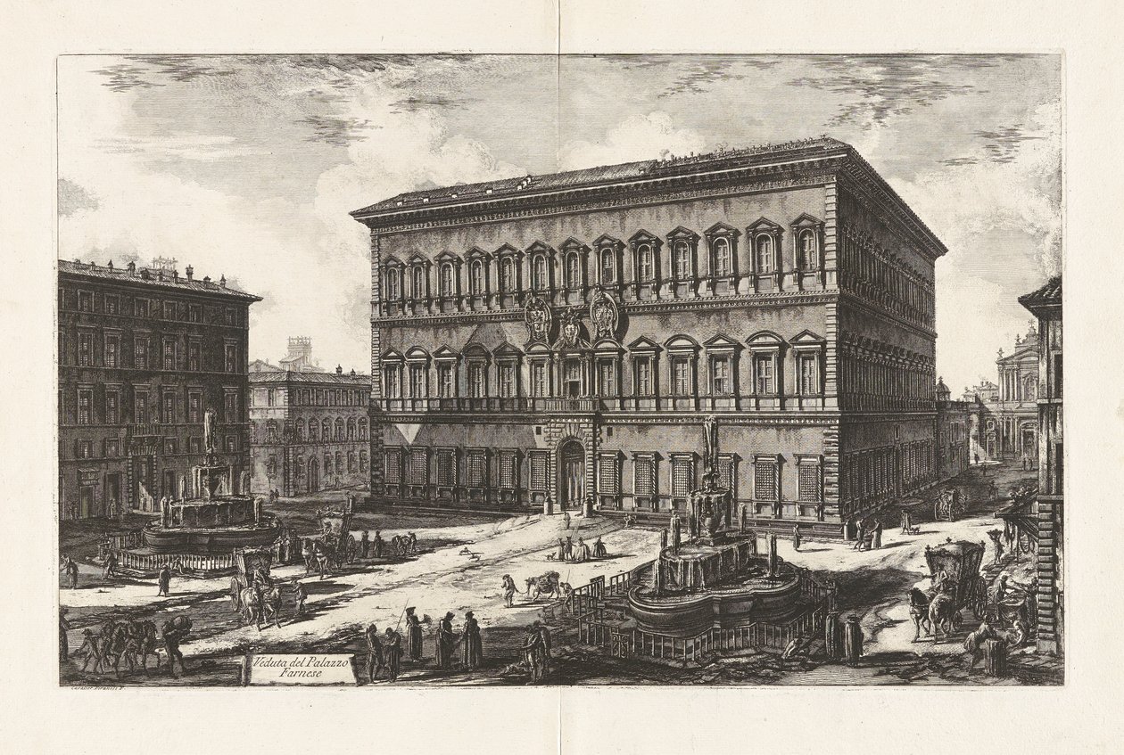Ansicht des Palazzo Farnese, aus Vedute di Roma (Ansichten von Rom) von Giovanni Battista Piranesi
