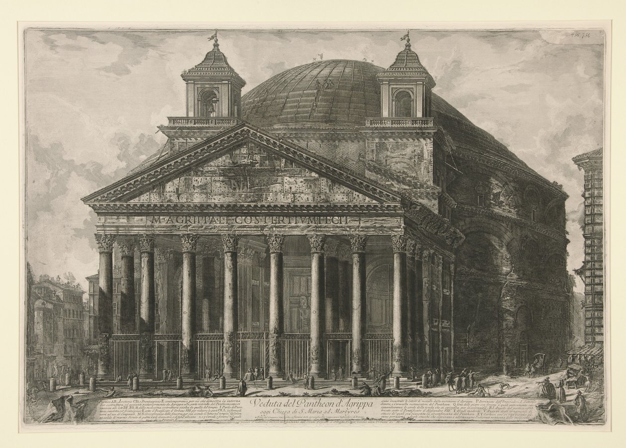 Ansicht des Pantheon von Agrippa, heute S. Maria ad Martyres, aus Vedute di Roma von Giovanni Battista Piranesi
