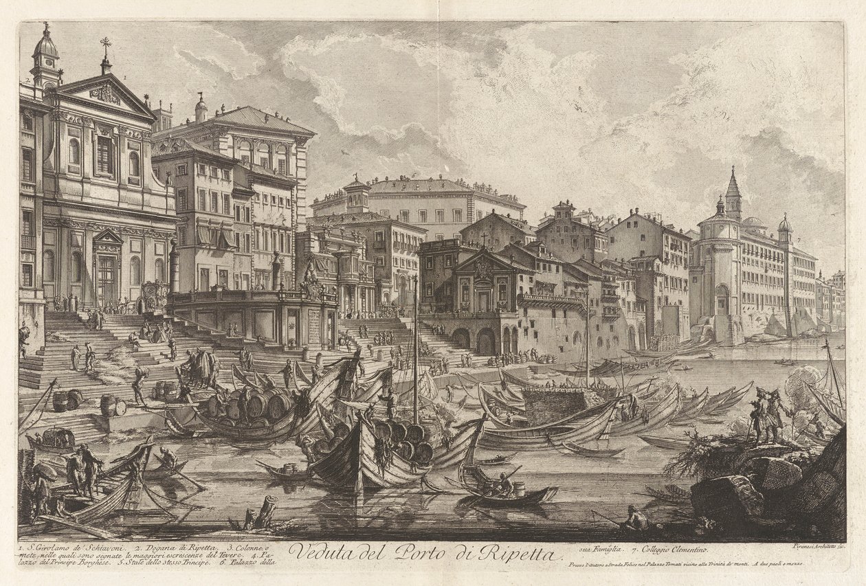 Ansicht des Hafens von Ripetta, aus Vedute di Roma von Giovanni Battista Piranesi