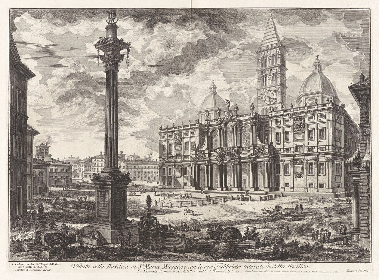 Ansicht der Basilika Santa Maria mit ihren zwei Flügeln, aus Vedute di Roma von Giovanni Battista Piranesi