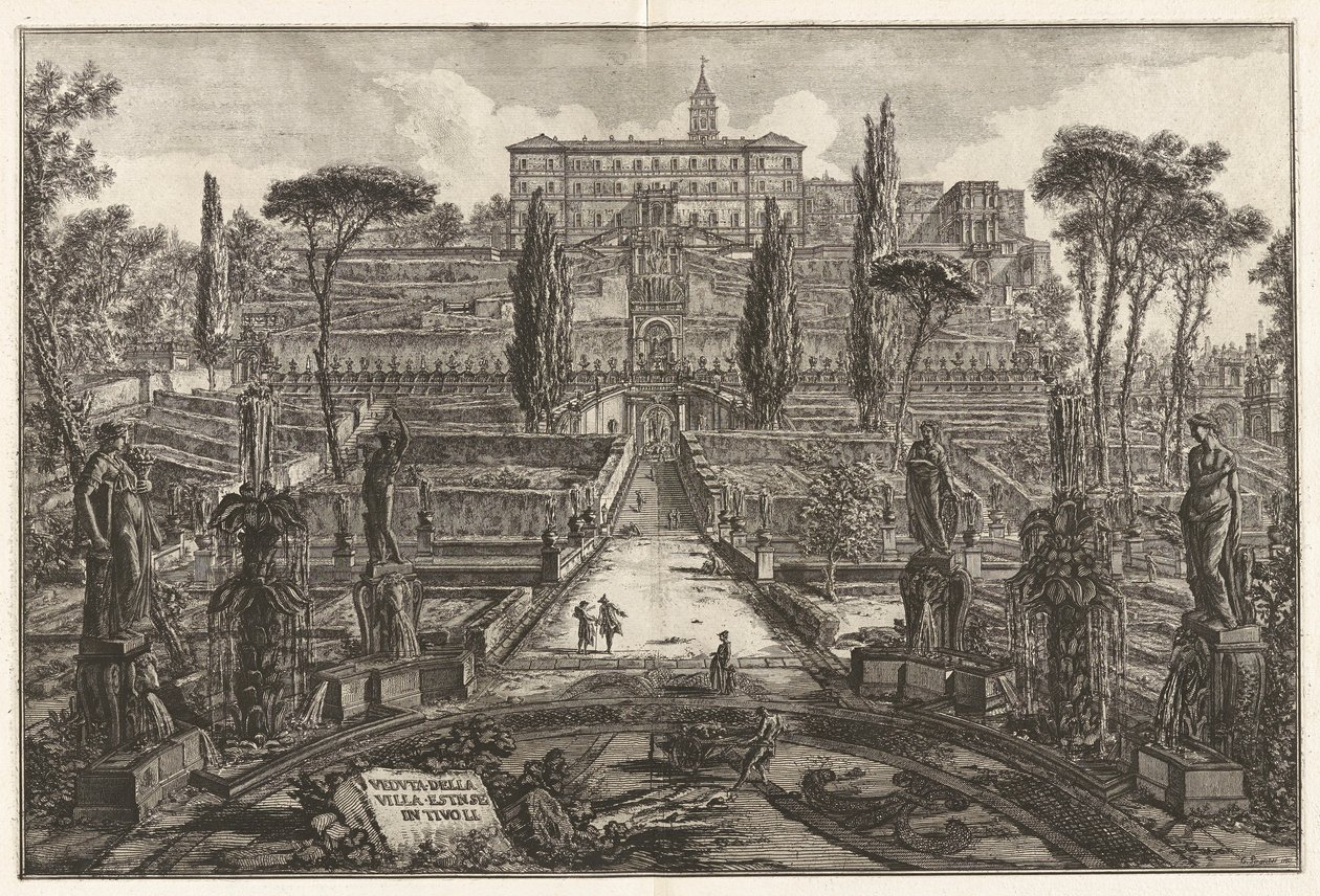 Veduta della Villa Estense in Tivoli (Ansicht der Villa d