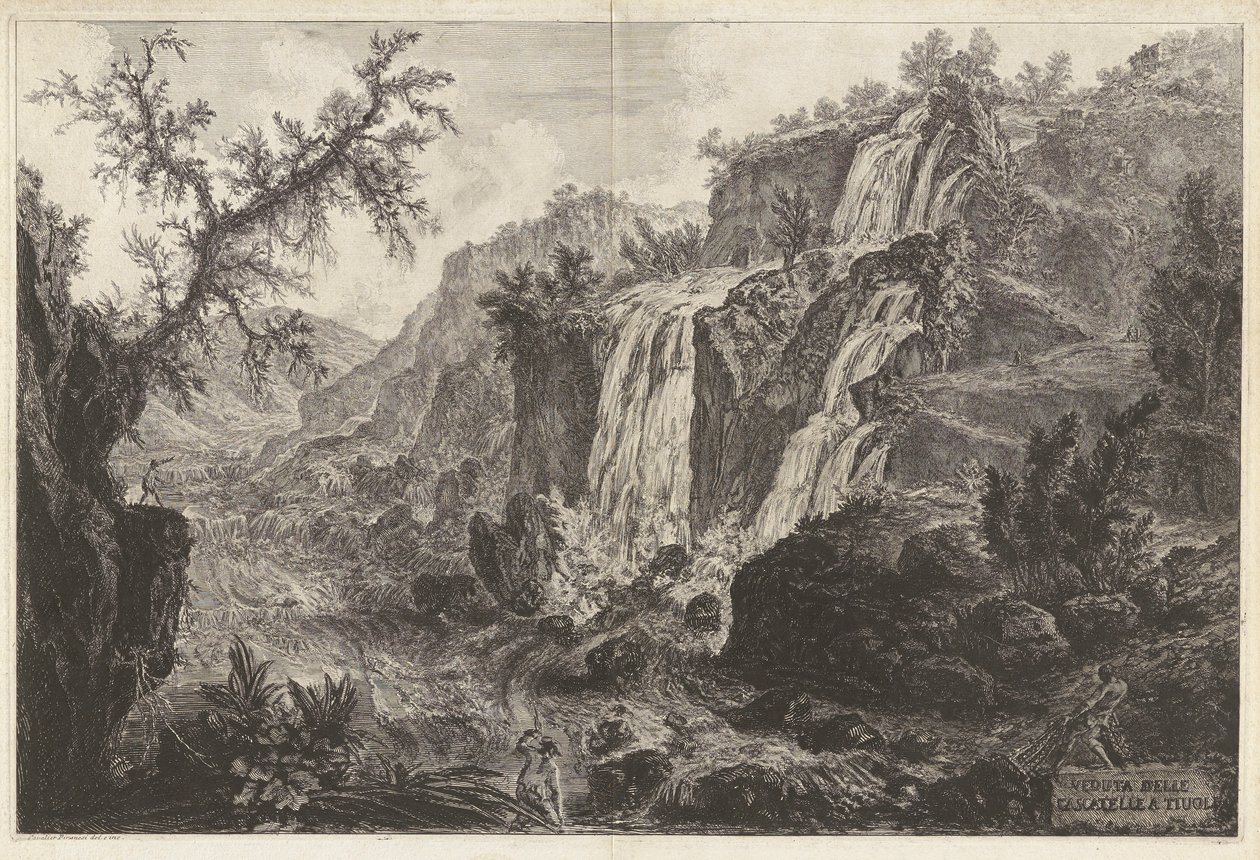 Ansicht der kleinen Wasserfälle in Tivoli, aus Vedute di Roma von Giovanni Battista Piranesi