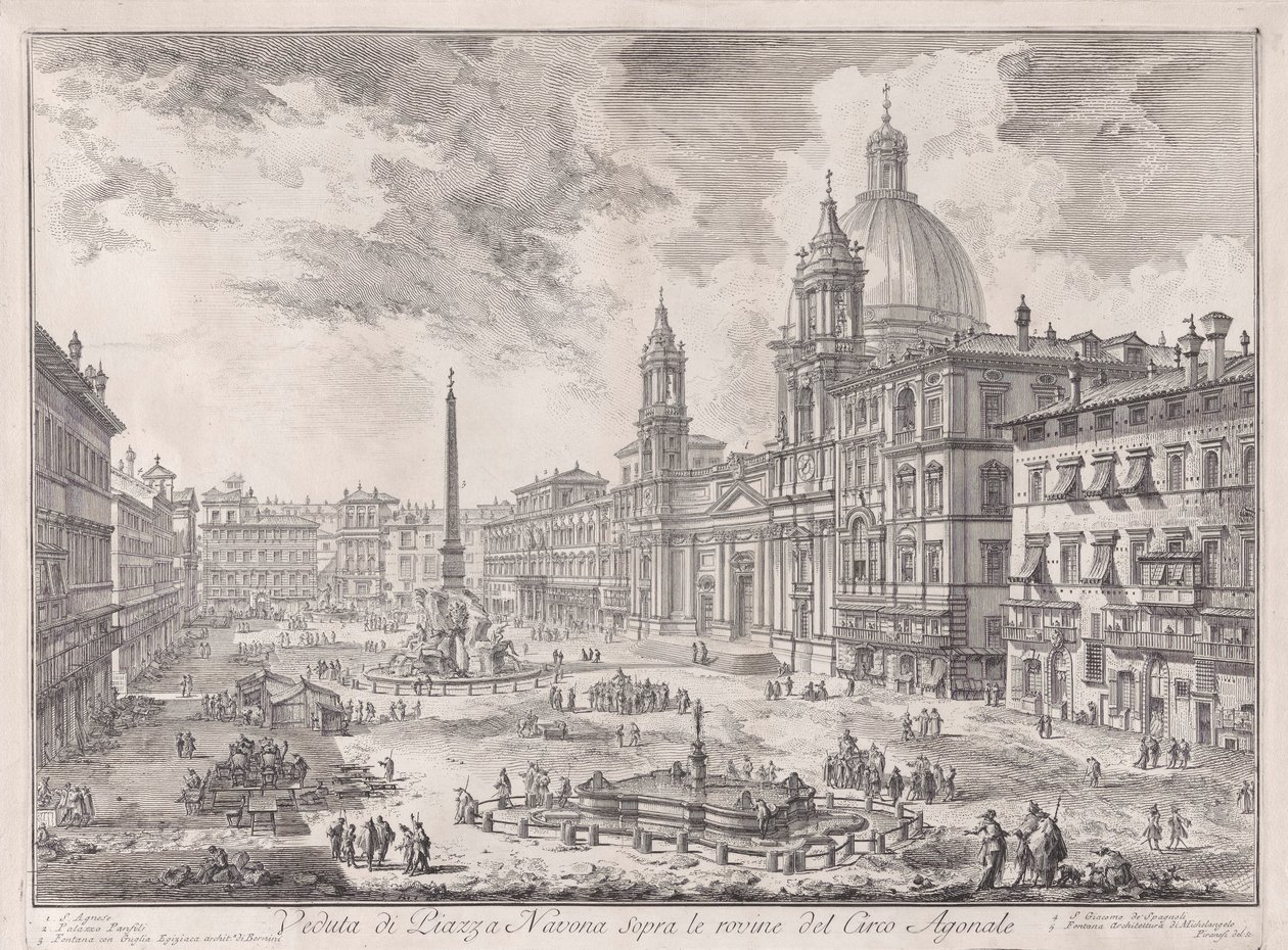Veduta di Piazza Navona sopra le rovine del Circo Agonale, aus Vedute di Roma von Giovanni Battista Piranesi