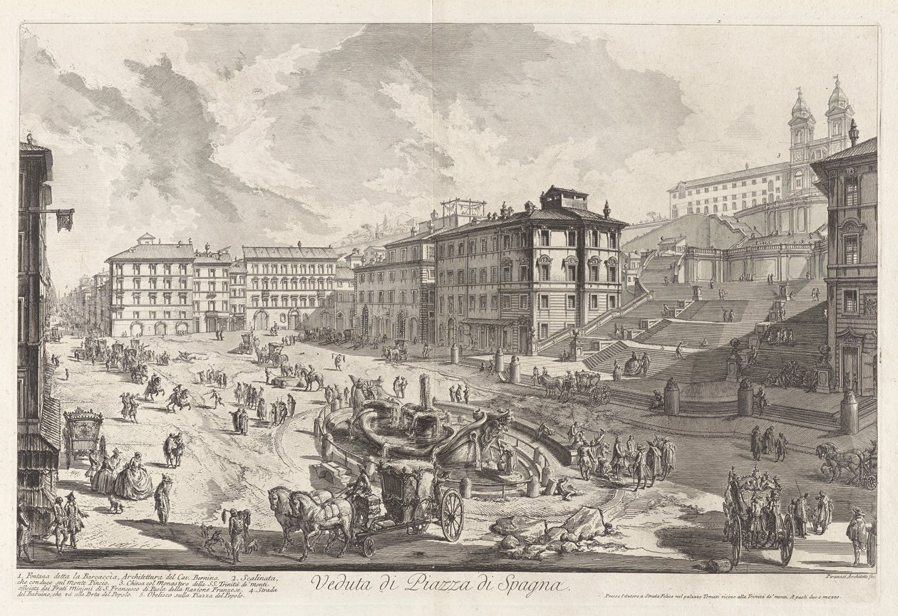 Ansicht der Piazza di Spagna, aus Vedute di Roma von Giovanni Battista Piranesi