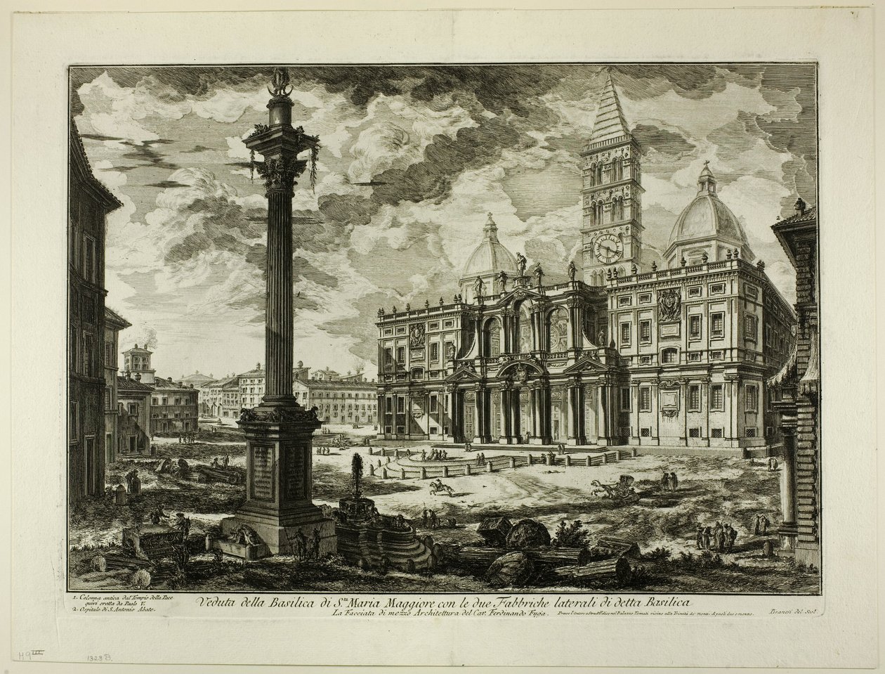 Ansicht der Basilika S. Maria Maggiore mit ihren beiden Flügeln, aus Ansichten von Rom von Giovanni Battista Piranesi