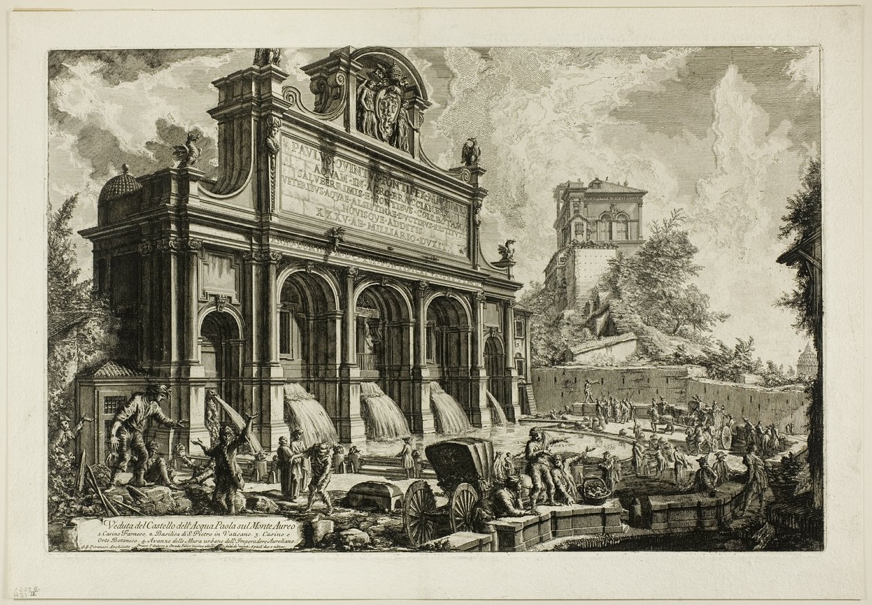 Ansicht der Quelle der Acqua Paola auf dem Monte Aureo, aus Ansichten von Rom von Giovanni Battista Piranesi