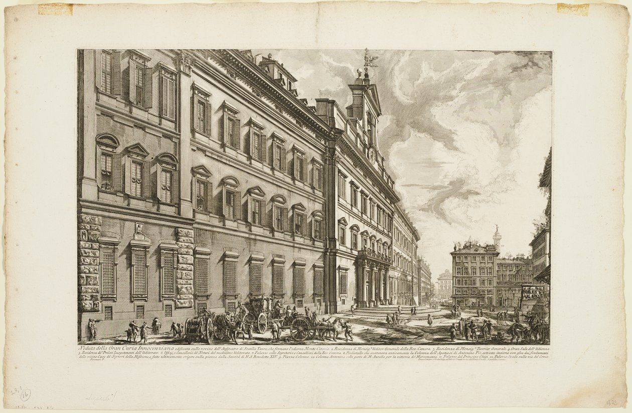 Ansicht des Palazzo di Montecitorio, aus Ansichten von Rom von Giovanni Battista Piranesi