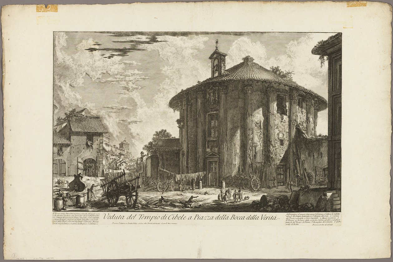 Ansicht des Tempels der Kybele auf der Piazza der Bocca della Verità, aus Ansichten von Rom von Giovanni Battista Piranesi