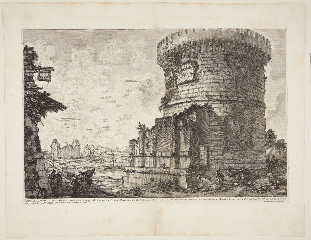 Ansicht des Grabes der Plautii auf der Straße von Rom nach Tivoli in der Nähe der Ponte Lugano von Giovanni Battista Piranesi