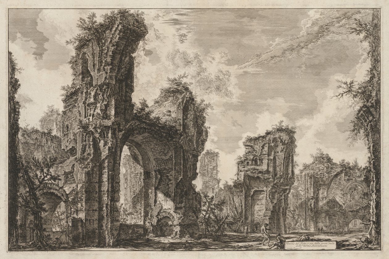 Ansichten von Rom: Rovine del Sisto o sia della gran sala delle Terme Antoniniane, 1765 von Giovanni Battista Piranesi