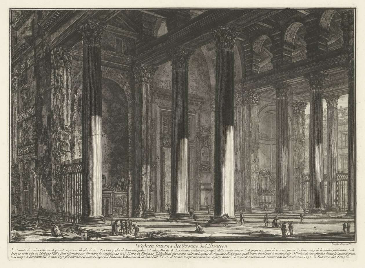 Vorhalle des Pantheon in Rom von Giovanni Battista Piranesi