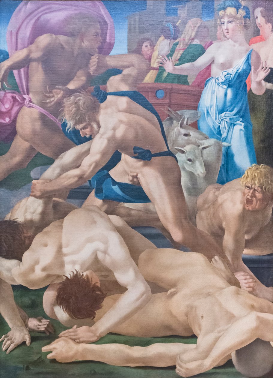 Moses verteidigt die Töchter von Jethro von Giovanni Battista Rosso Fiorentino