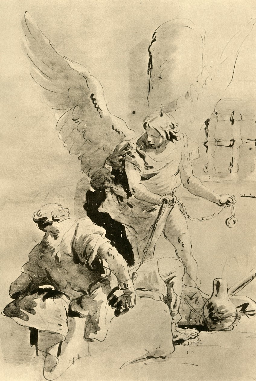 Ein Engel erscheint dem Apostel Petrus im Gefängnis von Giovanni Battista Tiepolo