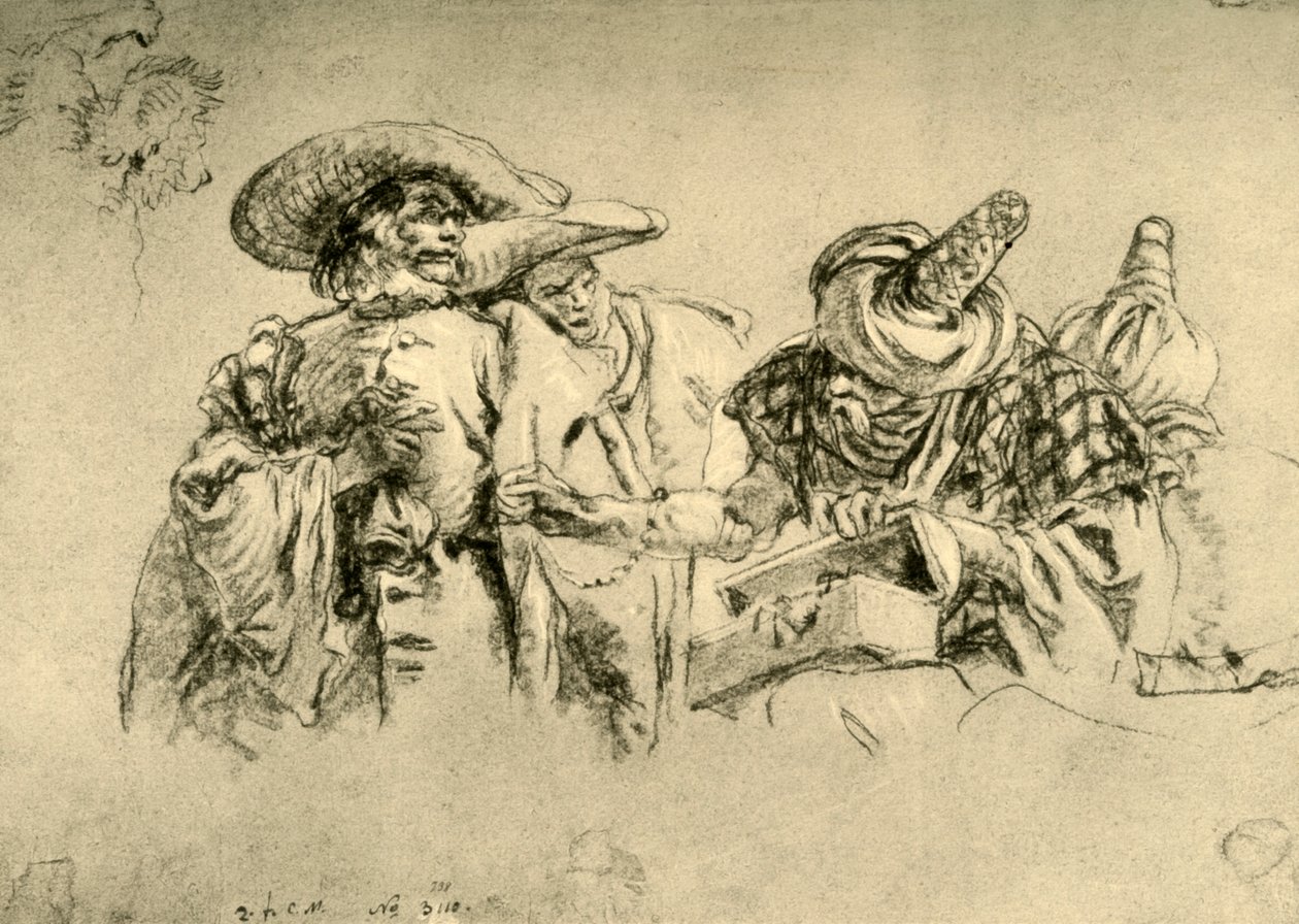 Ein orientalischer Juwelenhändler und zwei europäische Kaufleute, 1752-1753, 1928 von Giovanni Battista Tiepolo