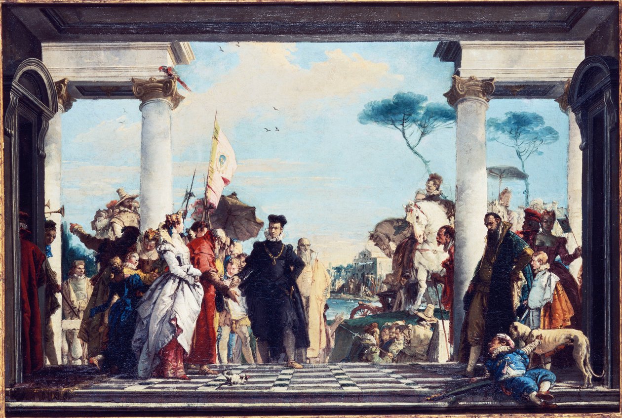 Die Ankunft von Henri III in der Villa Contarini, vor 1750 von Giovanni Battista Tiepolo