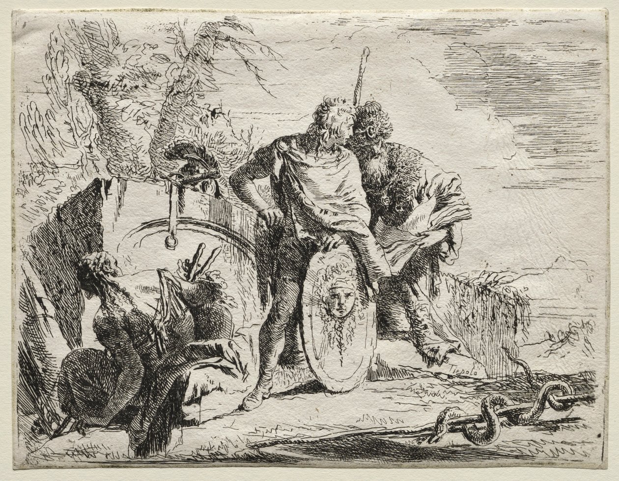 Verschiedene Kaprizen: Der Astrologe und der junge Soldat von Giovanni Battista Tiepolo