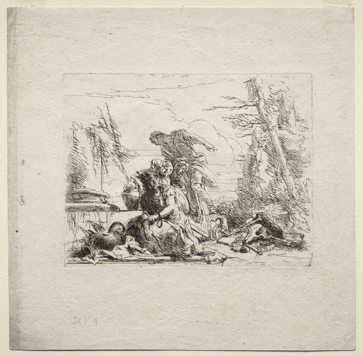 Verschiedene Kaprizen: Die Frau in Handschellen, 1785 von Giovanni Battista Tiepolo