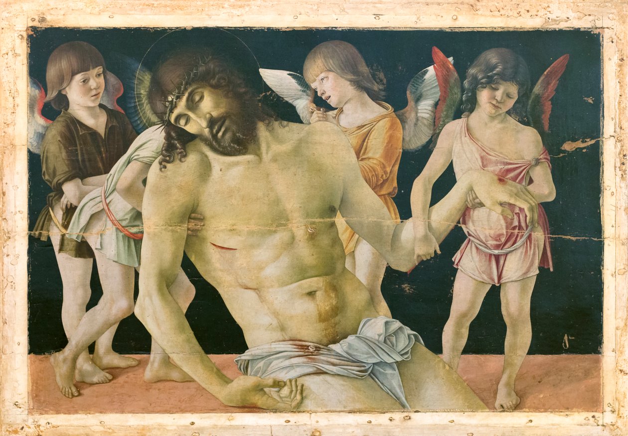Der tote Christus, von Engeln gestützt, ca. 1475 von Giovanni Bellini