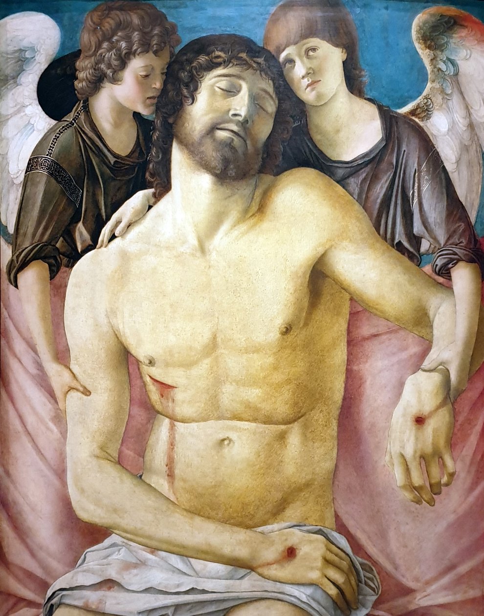 Der tote Christus, von zwei Engeln gestützt von Giovanni Bellini
