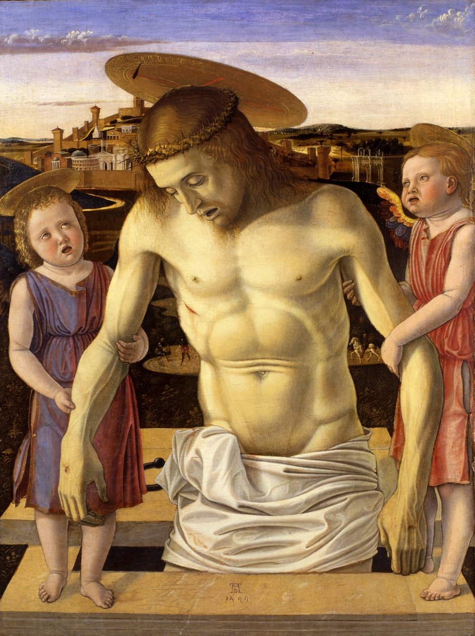 Cristo morto sorretto da due angeli von Giovanni Bellini
