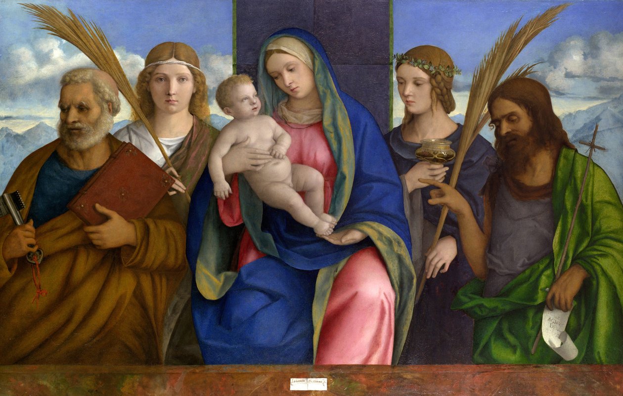 Madonna mit Kind und Heiligen, ca. 1500 von Giovanni Bellini