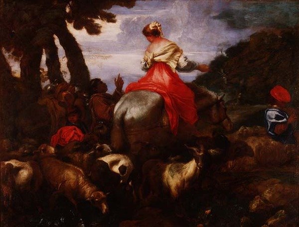 Rebecca geführt vom Diener Abrahams, ca. 1650 von Giovanni Benedetto Castiglione
