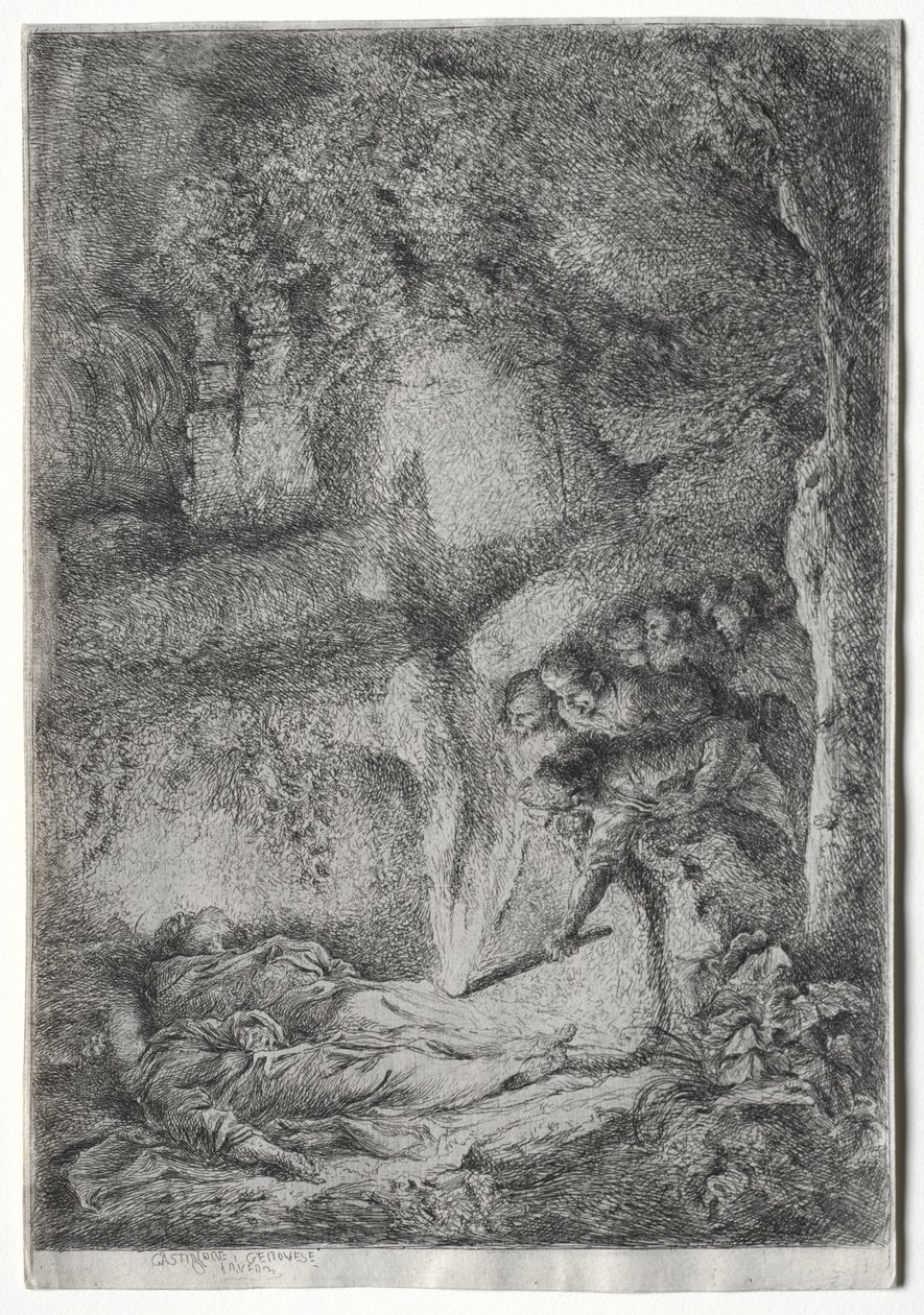 Die Erfindung der Körper von S. Pierre und S. Paul, um 1650 von Giovanni Benedetto Castiglione
