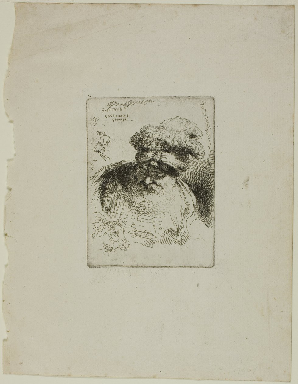 Alter Mann mit Turban von Giovanni Benedetto Castiglione