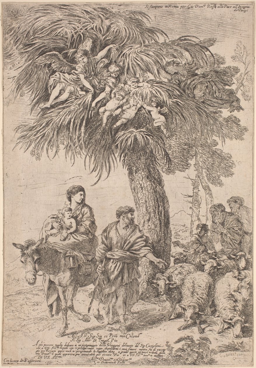 Die Flucht nach Ägypten von Giovanni Benedetto Castiglione