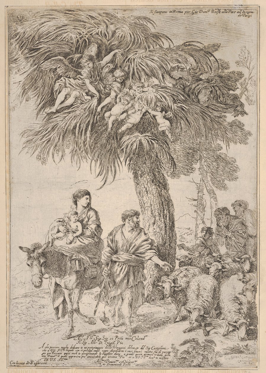Die Heilige Familie auf der Flucht nach Ägypten, ca. 1647 von Giovanni Benedetto Castiglione