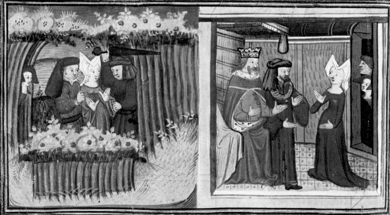 Dekameron, Eine Frau wird auf Zypern angegriffen; die Frau erhält eine Audienz beim König. Erster Tag, Novelle 9. von Giovanni Boccaccio