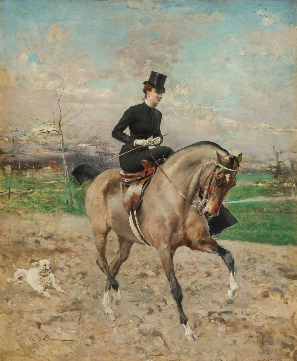 Reiterin. Alice Régnault zu Pferd, 1878 von Giovanni Boldini